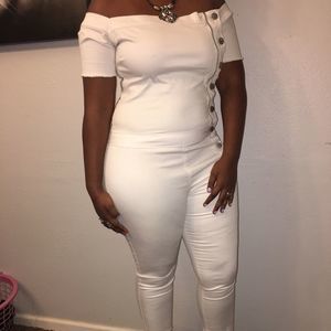 VIP Jeans Off the Shoulder Jumpsuit-size 17/18